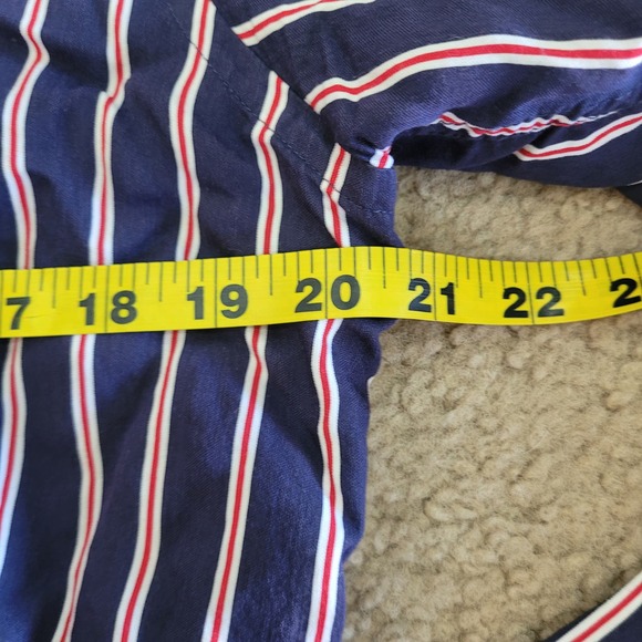 Zara Man Red, White & Blue Striped Slim Fit Long Sleeve Button Up Shirt. Size L - Picture 5 of 8